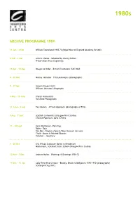 Archive Programme 1980S