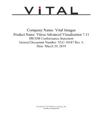DICOM Conformance Statement for Vitrea Advanced