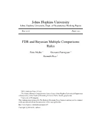 FDR and Bayesian Multiple Comparisons Rules