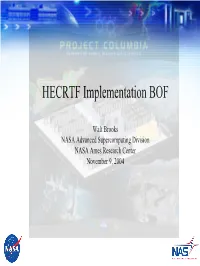 NASA Advanced Simulator Program Project Columbia