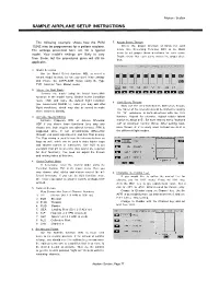Sample Airplane Setup Instructions