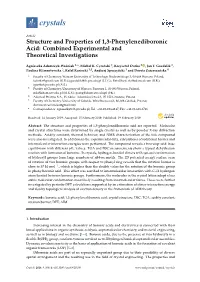 Structure and Properties of 1,3-Phenylenediboronic Acid: Combined Experimental and Theoretical Investigations
