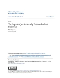 The Impact of Justification by Faith on Luther's Preaching