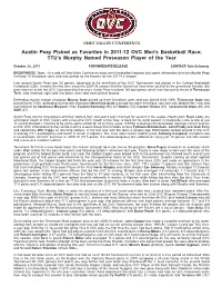 2011-12 OVC Men's Basketball Preseason Release.Pmd