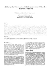A Stitching Algorithm for Automated Surface Inspection of Rotationally Symmetric Components