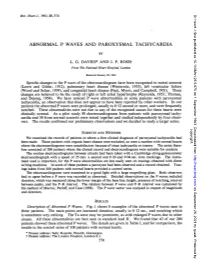 Abnormal P Waves and Paroxysmal Tachycardia