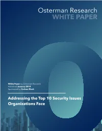 Addressing the Top 10 Security Issues Organizations Face