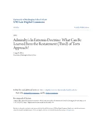 Admiralty's in Extremis Doctrine: What Can Be Learned from the Restatement (Third) of Torts Approach? Craig H