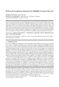 Deferred-Acceptance Auctions for Multiple Levels of Service