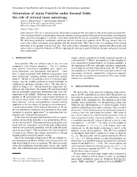 Orientation of Janus Particles Under Thermal Fields