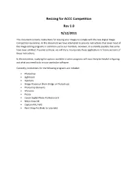 Resizing for ACCC Competition Rev 1.0 9/12/2011