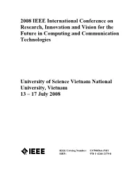 2008 IEEE International Conference on Research, Innovation and Vision for the Future in Computing and Communication Technologies