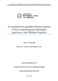 A Constructivist Grounded Theory Analysis of How Counselling Psychologists Experience AMP