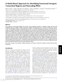 A Model-Based Approach for Identifying Functional Intergenic Transcribed Regions and Noncoding Rnas John P