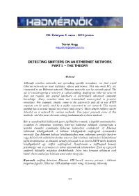 Detecting Sniffers on an Ethernet Network Part I