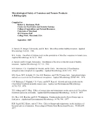 Manuscripts on the Microbiological Safety of Tomatoes and Related