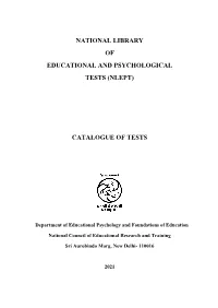 National Library of Educational and Psychological Tests (Nlept)