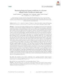 Restoring Historical Forest Conditions in a Diverse Inland Pacific