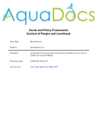 Social and Policy Framework: Context of People and Livelihood