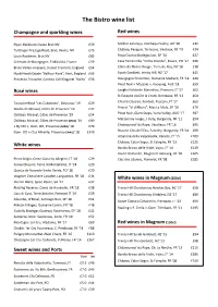 The Bistro Wine List