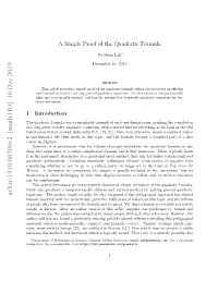 A Simple Proof of the Quadratic Formula
