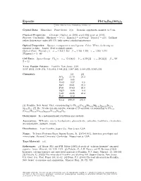 Esperite Pbca3zn4(Sio4)4 C 2001 Mineral Data Publishing, Version 1.2 ° Crystal Data: Monoclinic