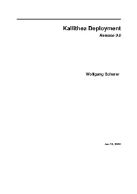 Kallithea Deployment Release 0.0