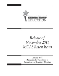 MCAS 2011 November Release Item Document