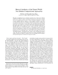 Two Modern Compositional Approaches