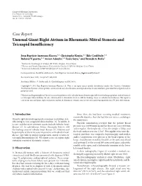 Unusual Giant Right Atrium in Rheumatic Mitral Stenosis and Tricuspid Insufﬁciency