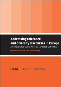 Addressing Tolerance and Diversity Discourses in Europe a Comparative Overview of 16 European Countries