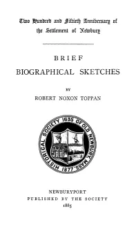 Biographical Sketches