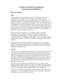 Northwest Journal of Linguistics Instructions for Referees Review Criteria
