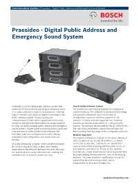 Praesideo - Digital Public Address and Emergency Sound System