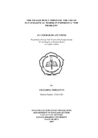 The Images Built Through the Use of Ecclesiastical Words in Emerson’S “The Problem”