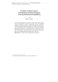 From Reflexes and Motor Programs to the Equilibrium-Point Hypothesis