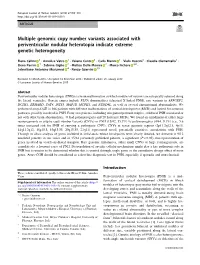 Multiple Genomic Copy Number Variants Associated with Periventricular Nodular Heterotopia Indicate Extreme Genetic Heterogeneity