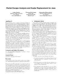 Partial Escape Analysis and Scalar Replacement for Java