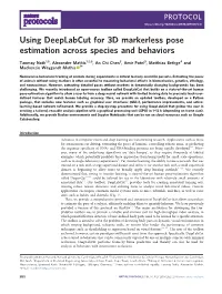 Using Deeplabcut for 3D Markerless Pose Estimation Across Species and Behaviors