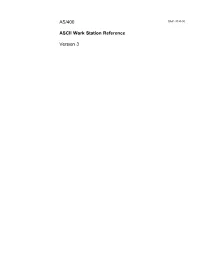 AS/400 ASCII Work Station Reference Version 3 Publication No