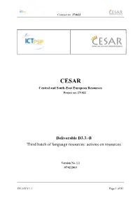 Deliverable D3.3.-B Third Batch of Language Resources