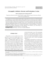 Glycopeptide Antibiotics: Structure and Mechanisms of Action