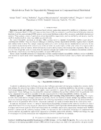 Model-Driven Tools for Dependability Management in Component-Based Distributed Systems