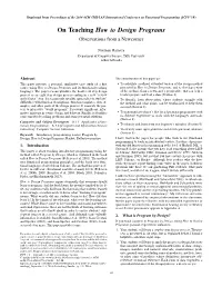 On Teaching How to Design Programs Observations from a Newcomer