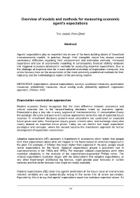 Overview of Models and Methods for Measuring Economic Agent's Expectations