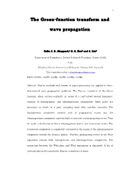 The Green-Function Transform and Wave Propagation