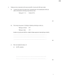 1. Hydrogen Forms Compounds with Most Non-Metallic Elements and with Some Metals
