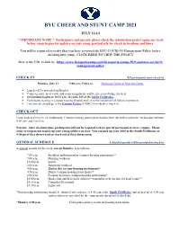 2021 Cheer and Stunt Information Packet