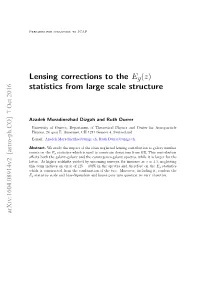 Lensing Corrections to the Eg(Z) Statistics from Large Scale Structure