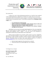 Protection and Restriction to the Internet